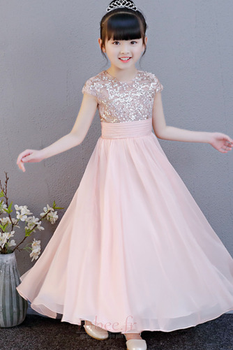 Robe de fille de fleur Fermeture à glissière A-ligne Epurée Manche Courte - Page 3