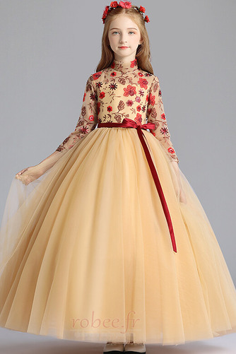 Robe de fille de fleur Automne Longueur Cheville Formelle A-ligne - Page 3