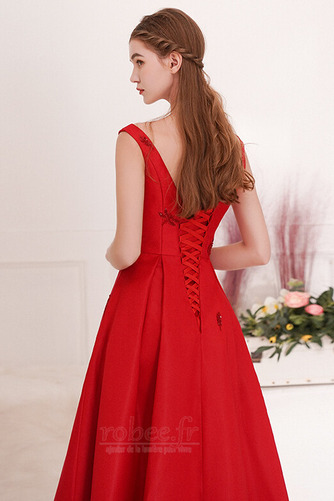 Robe de bal Sans Manches Manquant Traîne Courte Satin Drapé Automne - Page 4