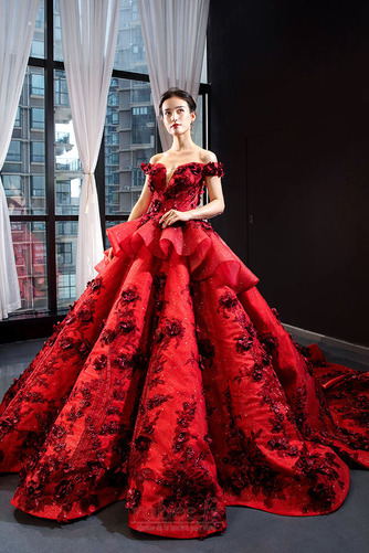 Robe de bal Longue Rosée épaule Cérémonial Manche Courte Mariage - Page 4