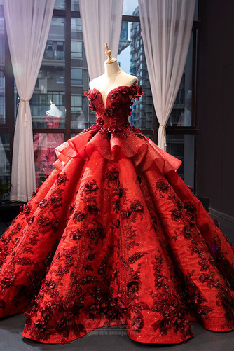 Robe de bal Longue Rosée épaule Cérémonial Manche Courte Mariage - Page 7