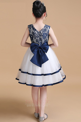 Robe de fille de fleur Orné de Rosette Dentelle Sans Manches - Page 2