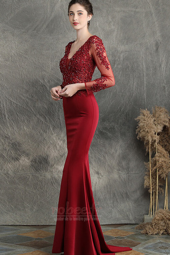 Robe de soirée Sirène vogue Col en V Été Perle Fourreau Avec Bijoux - Page 6