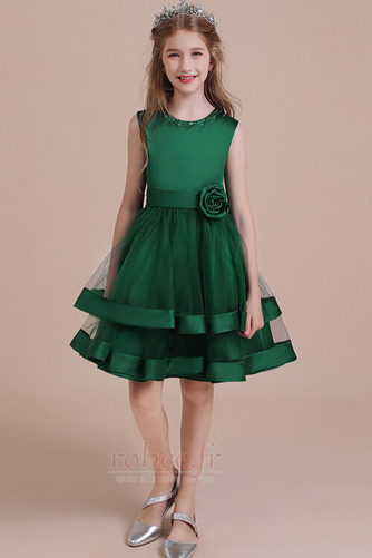 Robe de fille de fleur Fermeture à glissière Naturel taille Col de chemise t - Page 3