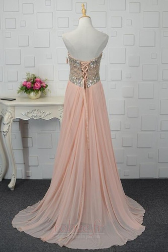 Robe de soirée Laçage Sans Manches A-ligne Perler Printemps Chiffon - Page 5