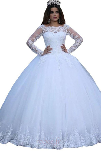 Robe de mariée Naturel taille Rosée épaule A-ligne Eglise Froid - Page 2