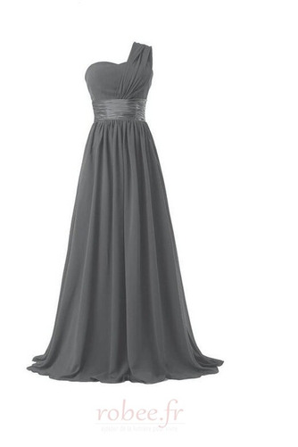 Robe de demoiselle d'honneur Mousseline Ruché Une épaule Mariage - Page 2