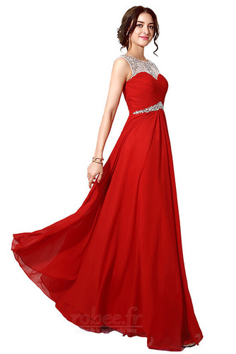 Robe de soirée À la masse Chiffon Naturel taille Été Perle semi-couverte - Page 3