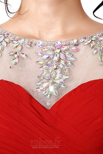 Robe de soirée À la masse Chiffon Naturel taille Été Perle semi-couverte - Page 5