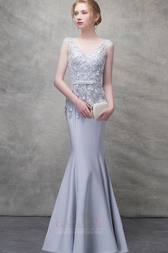 Robe de soirée Dos nu Dentelle Serré Train de balayage Col en V - Page 3