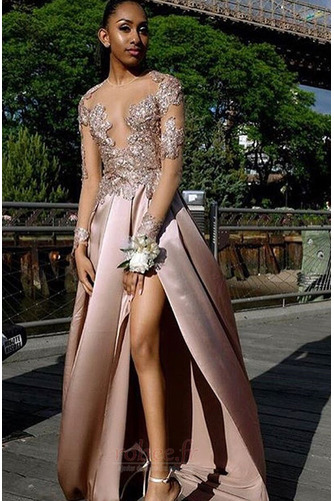 Robe de bal Cérémonial Manche Longue Poire Dentelle Manche Aérienne - Page 1