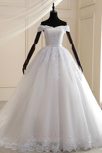 Robe de mariée A-ligne Vente Longue Sans Manches Laçage Sablier - Page 1