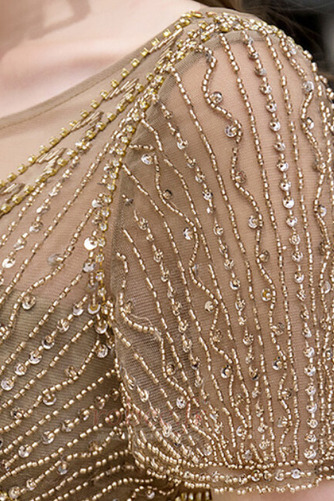 Robe de soirée Tulle Près du corps Col Bateau Luxueux Fourreau Avec Bijoux - Page 7