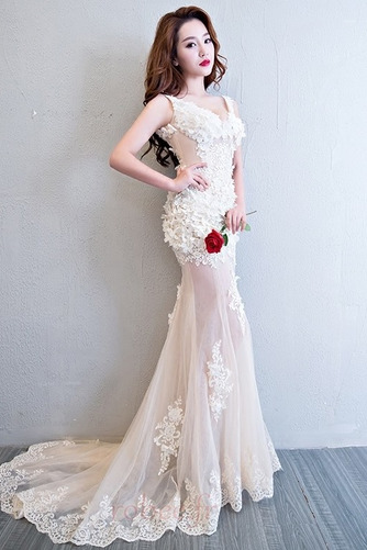 Robe de bal Glissière Automne Naturel taille Epurée Orné de Rosette - Page 3