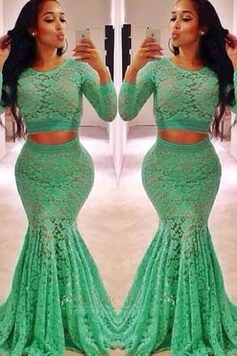 Robe de soirée Sexy Dentelle Train de balayage Manche Longue - Page 1