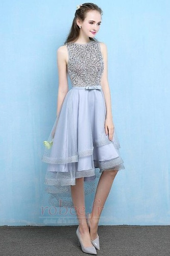 Robe de cocktail Asymétrique Organza Scintillait Corsage Avec Bijoux - Page 3