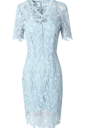 Robe de soirée Fermeture à glissière Manche Courte Perle Dentelle - Page 9