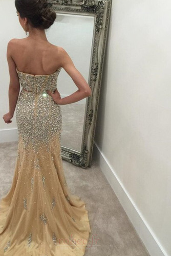 Robe de bal Dos nu Sans Manches Col en Cœur Luxueux Perle Été - Page 2