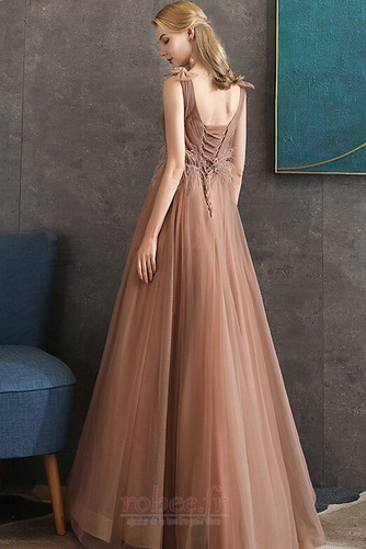 Robe de soirée Tulle A-ligne Laçage Perle Fête Naturel taille - Page 2