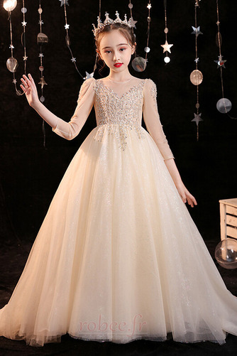 Robe de fille de fleur Montrer Manche Aérienne Formelle a ligne - Page 3