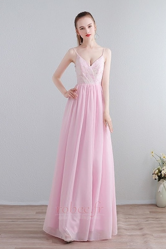 Robe de demoiselle d'honneur Naturel taille Col en V Fourreau pli - Page 1