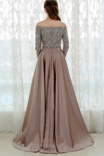 Robe de soirée Satin Élastique A-ligne Manche de T-shirt Train de balayage - Page 2