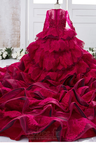 Robe de fille de fleur Naturel taille Couvert de Dentelle Festonné - Page 5