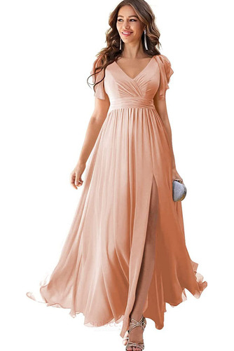 Robe de soirée Vente Laçage Col en V a ligne Manche Lâche Fourchure Frontale - Page 5