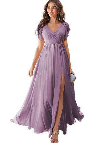 Robe de soirée Vente Laçage Col en V a ligne Manche Lâche Fourchure Frontale - Page 8