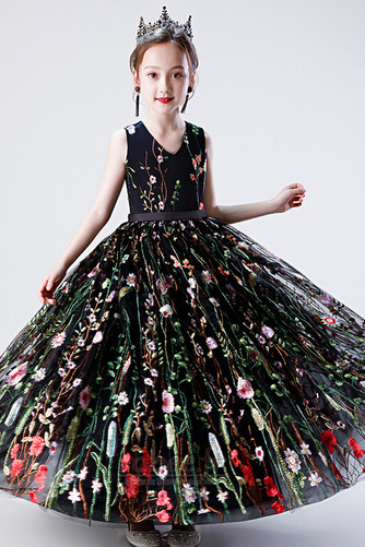 Robe de fille de fleur Norme Décalcomanie Elégant Longueur Cheville - Page 3