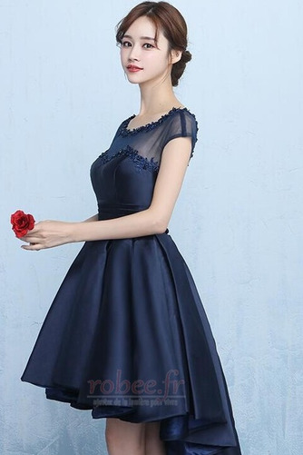 Robe de bal Poire Asymétrique Laçage Sans Manches Satin Printemps - Page 4