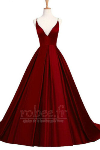 Robe de bal Poire Automne noble Col en V Traîne Courte Entrecroisé - Page 6