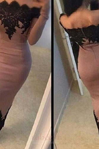 Robe de cocktail Dentelle vogue Manche Longue Satin Près du corps - Page 1