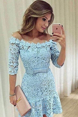 Robe de cocktail Courte Glamour Orné de Nœud à Boucle Naturel taille - Page 1