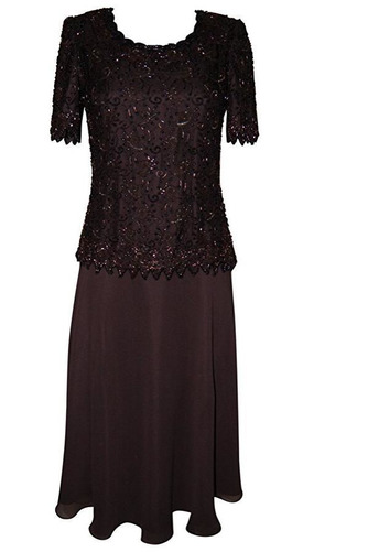 Robe mères Noir A-ligne Désinvolte Mousseline Perle Manche Aérienne - Page 1