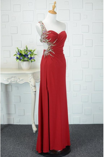 Robe de soirée a ligne Ruché Col Asymétrique Festin Sans Manches - Page 3