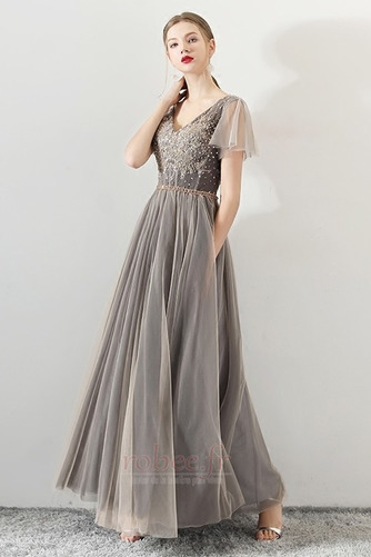 Robe de bal Longueur Cheville a ligne Fête Luxueux Drapé Laçage - Page 1