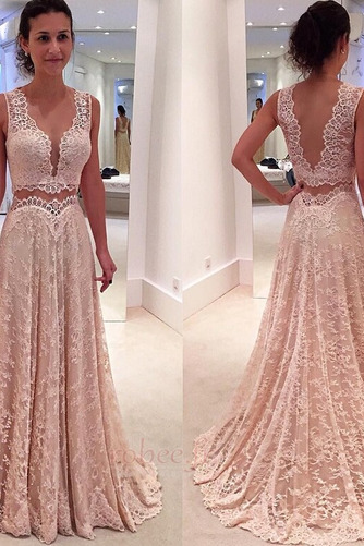 Robe de bal Elégant Naturel taille Train de balayage Dentelle - Page 1