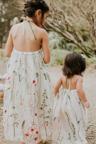 Robe de fille de fleur Drapé Col en V Mariage Manquant Naturel taille - Page 2