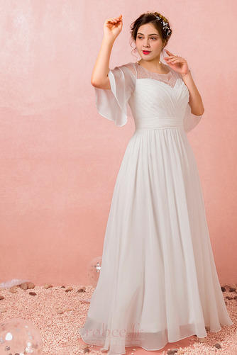 Robe de bal Laçage Naturel taille Elégant Mousseline Col U Profond - Page 4