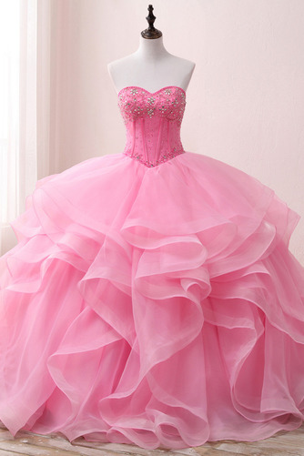 Robe de bal a ligne Laçage Col en Cœur Longueur de plancher Fourreau Avec Bijoux - Page 1