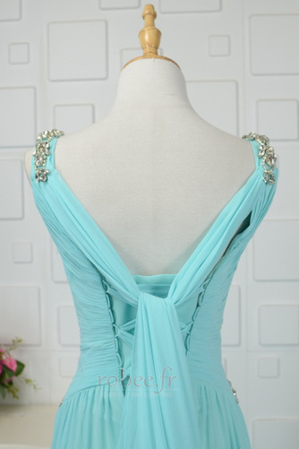 Robe de soirée Pas cher rider Bleu Corsage plissé Laçage Fête - Page 4