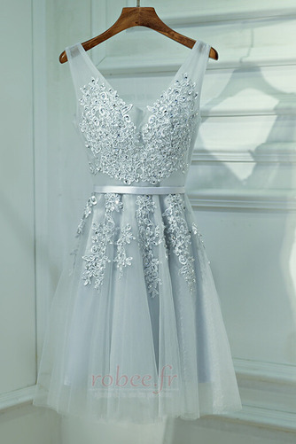 Robe de demoiselle d'honneur Col en V Dos nu Mi-longues Chic - Page 1