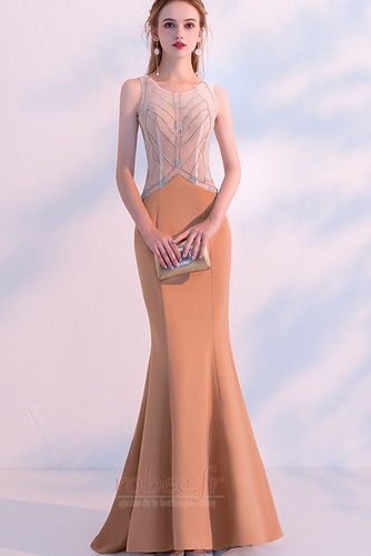 Robe de soirée Naturel taille Satin Traîne Courte Petites Tailles - Page 1