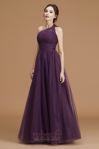 Robe de demoiselle d'honneur Simple Ballon A-ligne Fermeture à glissière - Page 1