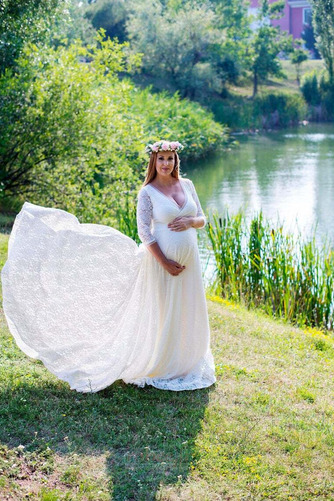 Robe de mariée Taille haute Maternité Empire Dentelle Tulle De plein air - Page 3
