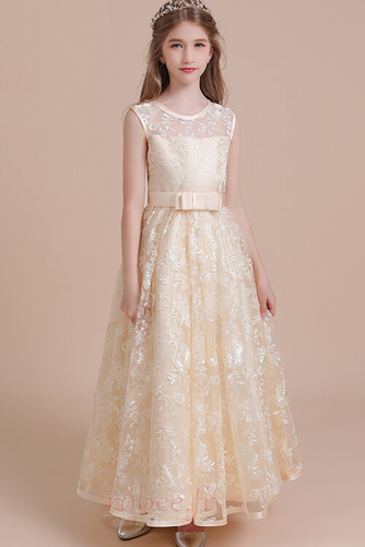 Robe de fille de fleur Sans Manches Manquant Petit collier circulaire - Page 1