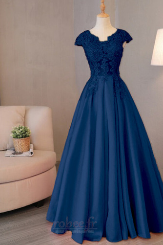 Robe de bal Laçage Satin Hiver A-ligne Manche Courte Formelle - Page 15