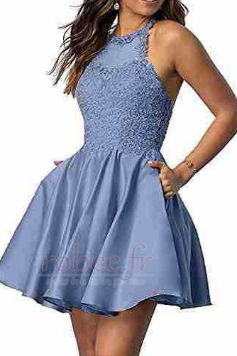 Robe de cocktail Courte Soie Été Petit collier circulaire Naturel taille - Page 2