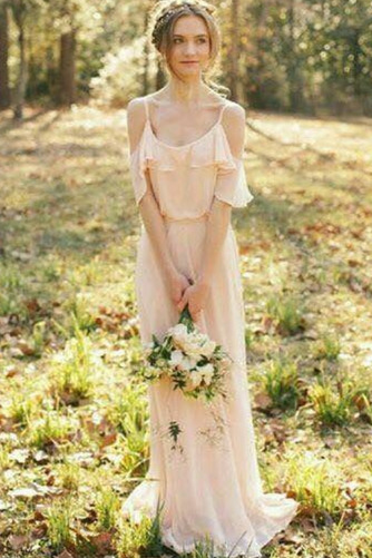 Robe de demoiselle d'honneur Chiffon Sans Manches Naturel taille - Page 3